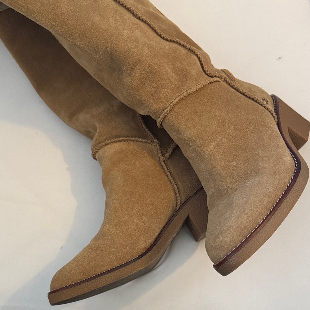 Coach Suede and Shearling Knee-High Boots - Sz 6 - Picture 7 of 8